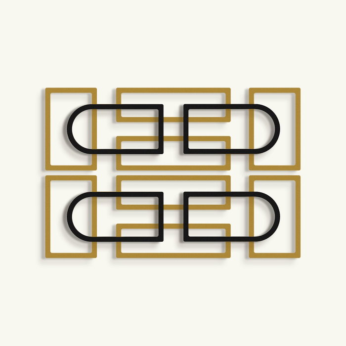Wallity Echo Forms Juego de 2 Accesorios de Pared - Dorado y Negro